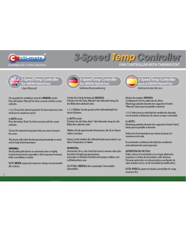 Contrôleur Température/Vitesse Cli-mate