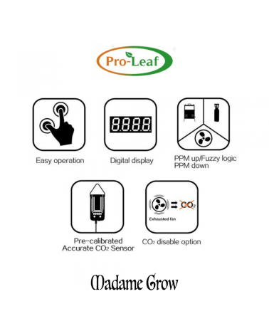 Controlador de CO2 Digital Pro-Leaf PPM-B1 – Control preciso y automático del CO2 en cultivos indoor