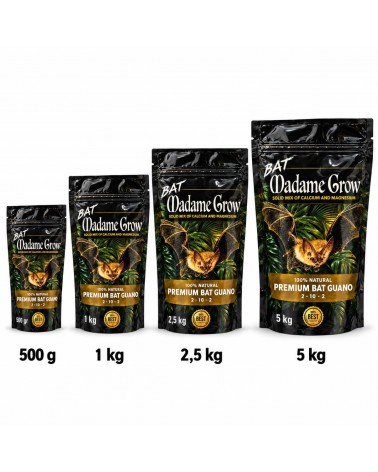 Fledermausguano Madame Grow in 500 g, 1 kg, 2,5 kg und 5 kg